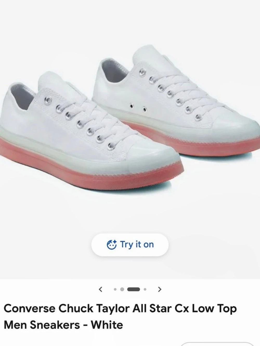Converse Chuck Taylor All Star CX Low Top Low Top Sneakers in White. Size 12